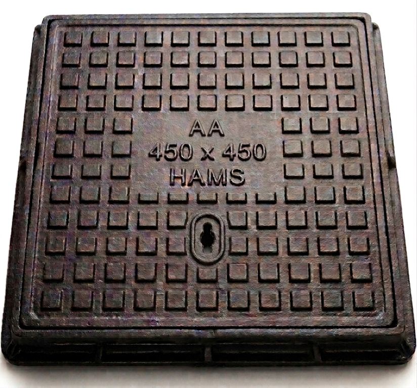 AA: 450mm x 450mm Cast-iron Single Seal Manhole cover with Frame - 5T — HAMS ENGINEERING (PVT) LTD