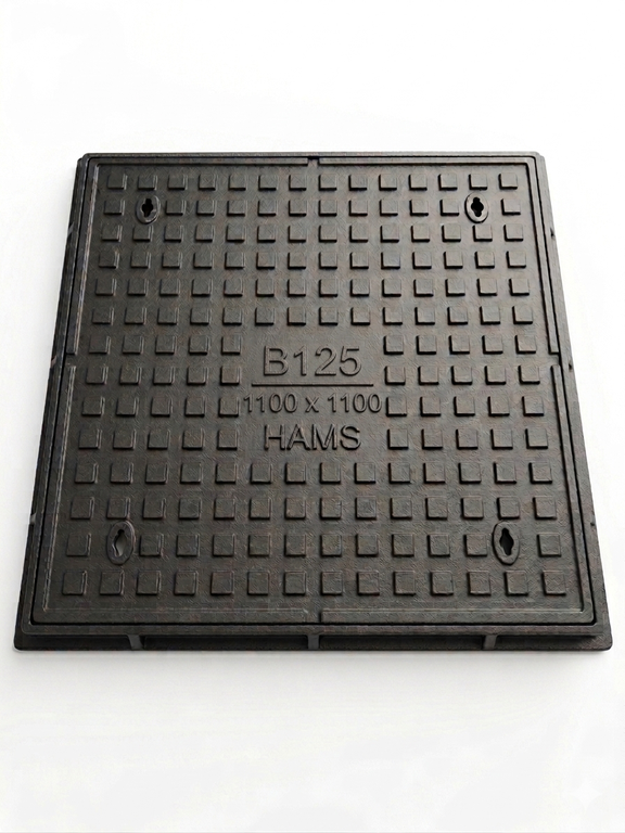 B125: 1100mm x 1100mm Cast-iron Double Seal Manhole cover with Frame - 12.5T — HAMS ENGINEERING (PVT) LTD