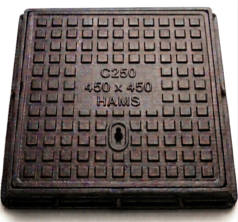 C250: 450mm x 450mm Cast-iron Double Seal Manhole cover with Frame - 25T — HAMS ENGINEERING (PVT) LTD